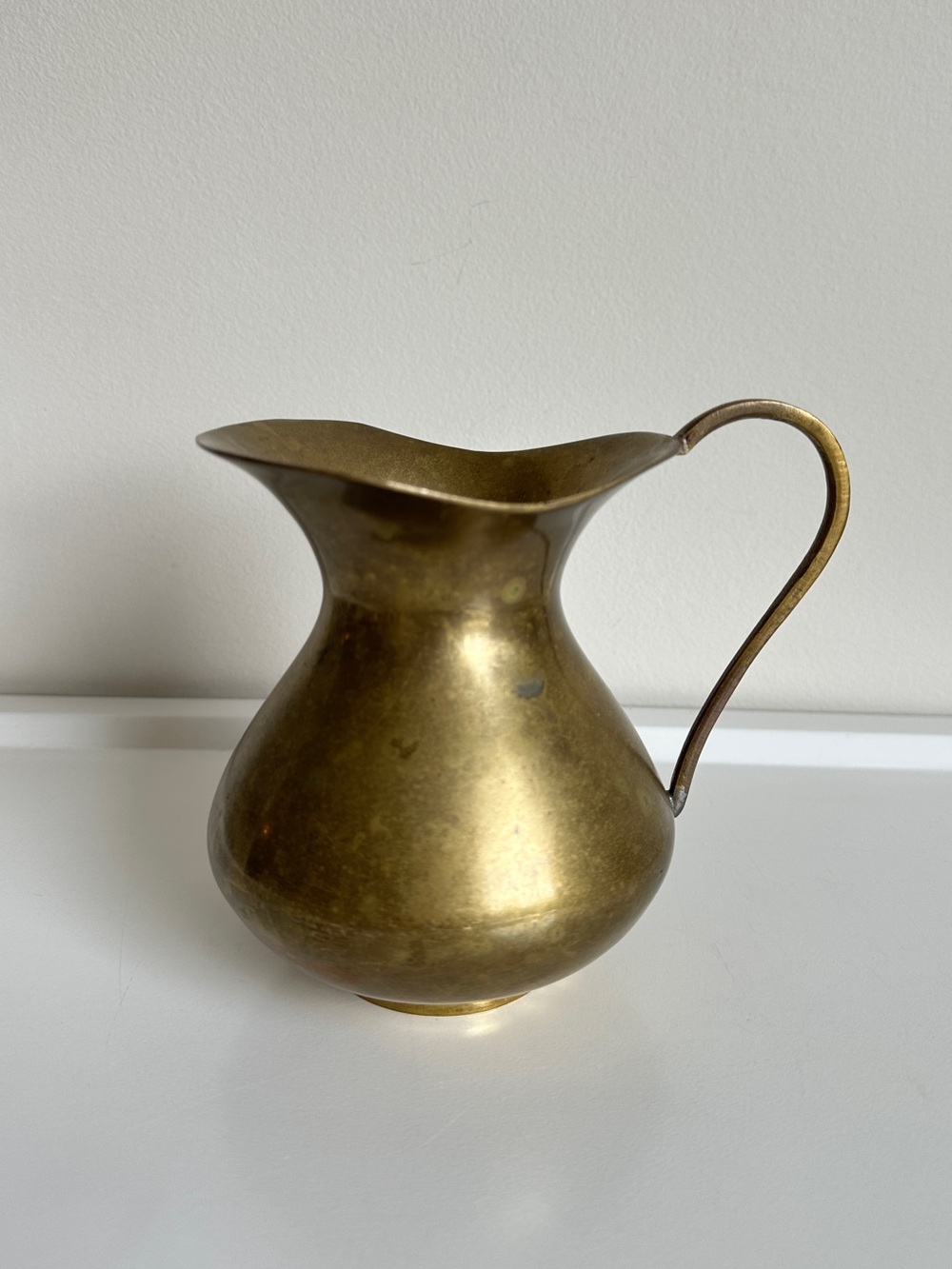 Vintage Solid Brass Mini Pitcher Vase Cottagecore